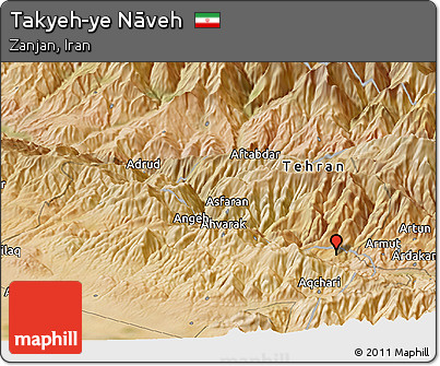 Satellite Panoramic Map of Takyeh-ye Nāveh