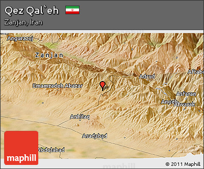 Satellite Panoramic Map of Qez Qal`eh