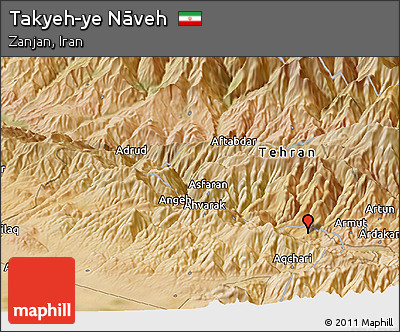 Satellite Panoramic Map of Takyeh-ye Nāveh