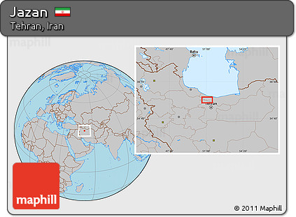 Gray Location Map of Jazan