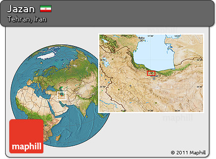 Satellite Location Map of Jazan