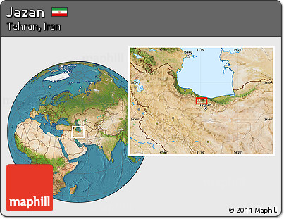 Satellite Location Map of Jazan