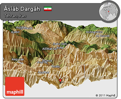 Satellite Panoramic Map of Āsīāb Dargāh