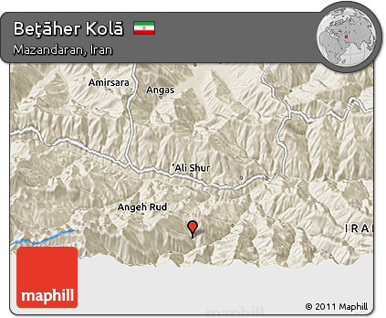 Shaded Relief 3D Map of Beţāher Kolā