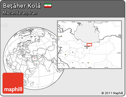 Blank Location Map of Beţāher Kolā