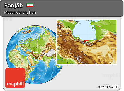 Physical Location Map of Panjāb