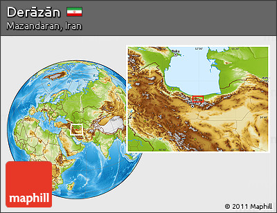 Physical Location Map of Derāzān
