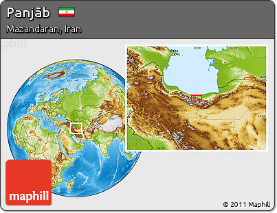 Physical Location Map of Panjāb