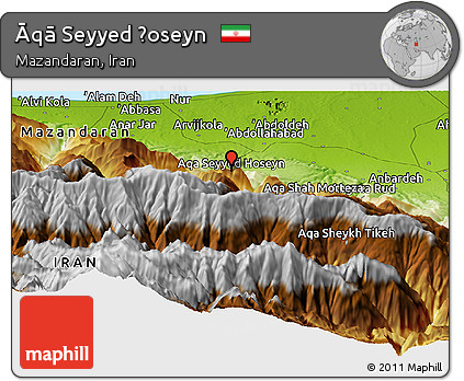 Physical Panoramic Map of Āqā Seyyed Ḩoseyn