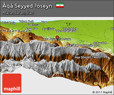 Physical Panoramic Map of Āqā Seyyed Ḩoseyn