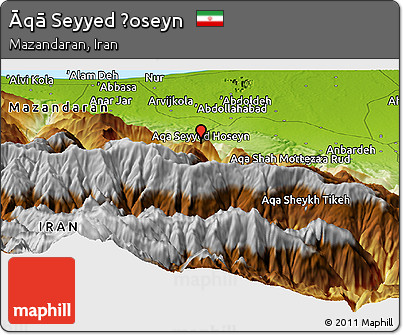 Physical Panoramic Map of Āqā Seyyed Ḩoseyn