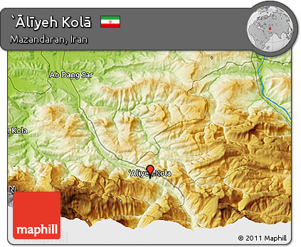 Physical 3D Map of `Ālīyeh Kolā