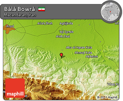 Physical 3D Map of Bālā Bowrā
