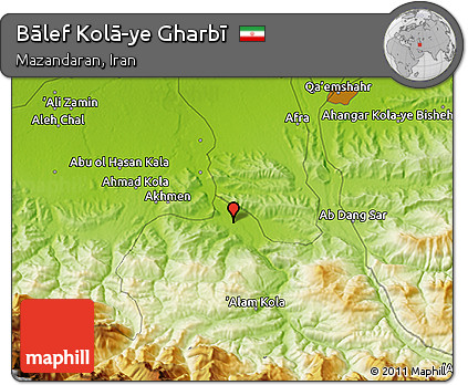 Physical 3D Map of Bālef Kolā-ye Gharbī