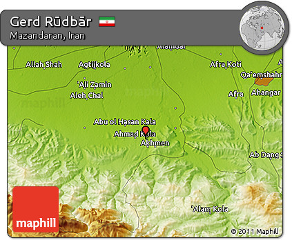Physical 3D Map of Gerd Rūdbār