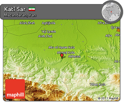 Physical 3D Map of Katī Sar