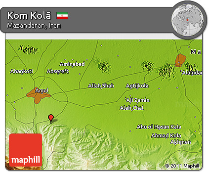 Physical 3D Map of Kom Kolā