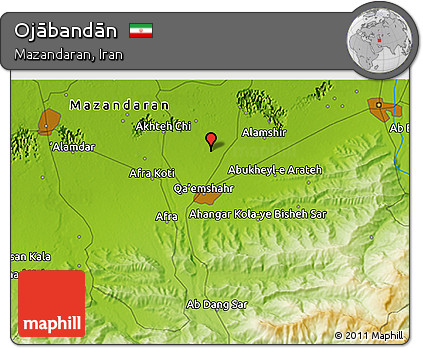 Physical 3D Map of Ojābandān