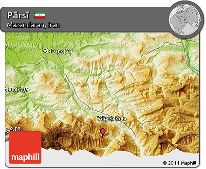 Physical 3D Map of Pārsī