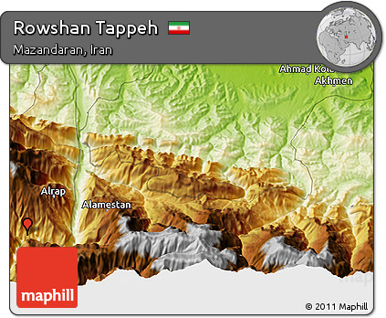 Physical 3D Map of Rowshan Tappeh
