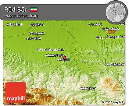 Physical 3D Map of Rūd Bār