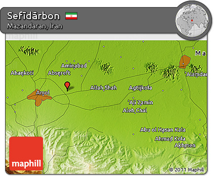 Physical 3D Map of Sefīdārbon