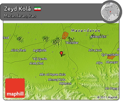 Physical 3D Map of Zeyd Kolā
