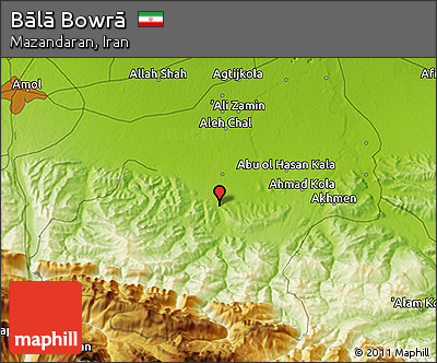 Physical 3D Map of Bālā Bowrā