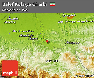 Physical 3D Map of Bālef Kolā-ye Gharbī