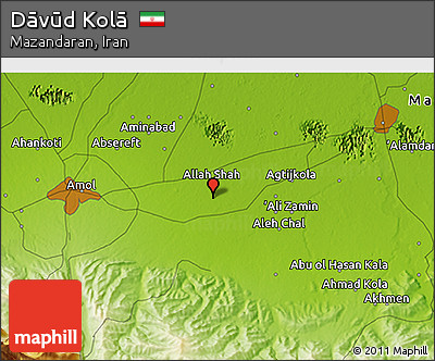 Physical 3D Map of Dāvūd Kolā
