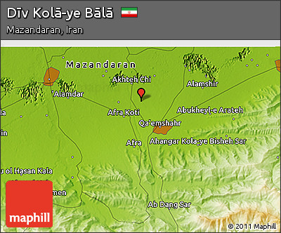 Physical 3D Map of Dīv Kolā-ye Bālā
