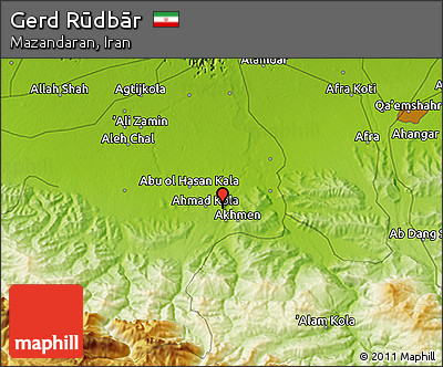 Physical 3D Map of Gerd Rūdbār