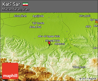 Physical 3D Map of Katī Sar