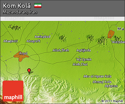 Physical 3D Map of Kom Kolā