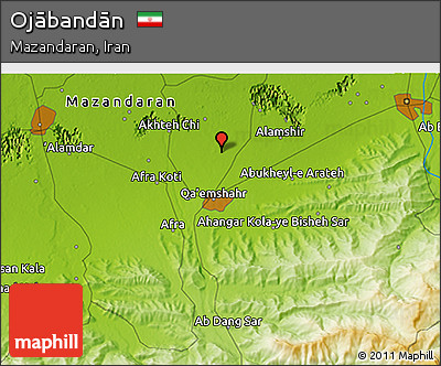 Physical 3D Map of Ojābandān