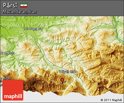 Physical 3D Map of Pārsī
