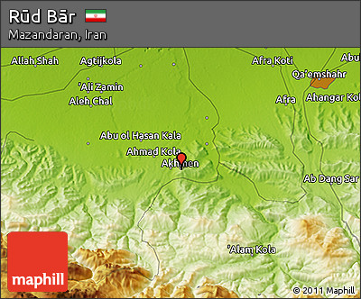 Physical 3D Map of Rūd Bār