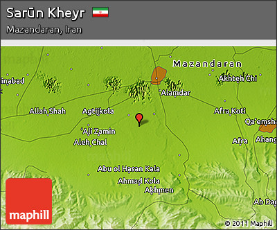 Physical 3D Map of Sarūn Kheyr