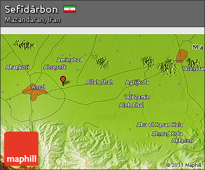 Physical 3D Map of Sefīdārbon