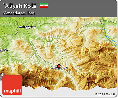 Physical 3D Map of `Ālīyeh Kolā
