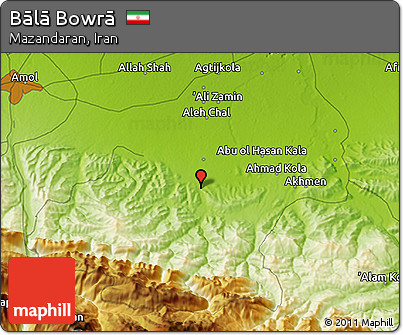 Physical 3D Map of Bālā Bowrā