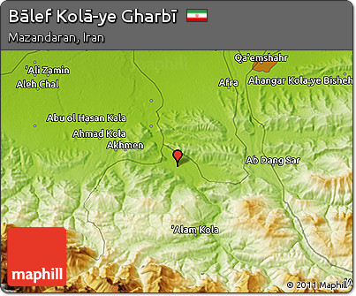 Physical 3D Map of Bālef Kolā-ye Gharbī