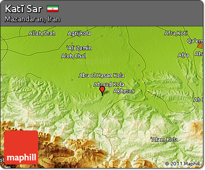 Physical 3D Map of Katī Sar