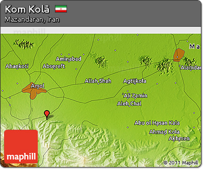 Physical 3D Map of Kom Kolā