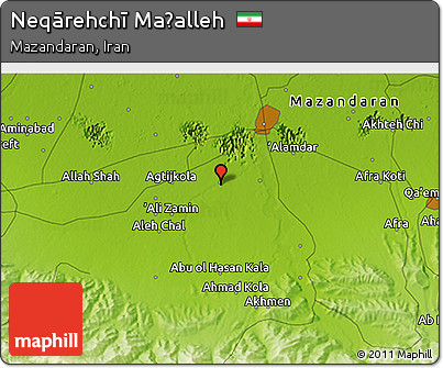 Physical 3D Map of Neqārehchī Maḩalleh