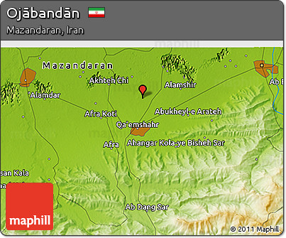 Physical 3D Map of Ojābandān