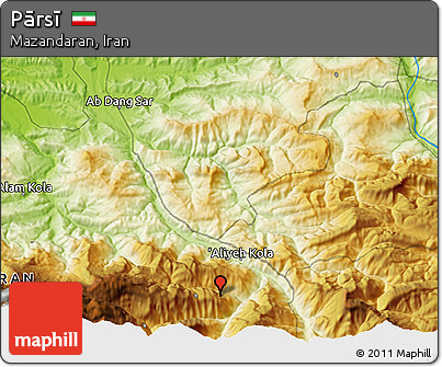 Physical 3D Map of Pārsī