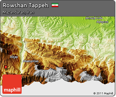 Physical 3D Map of Rowshan Tappeh