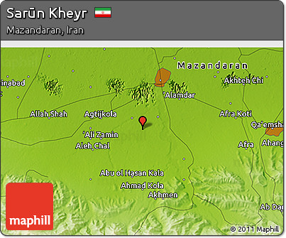 Physical 3D Map of Sarūn Kheyr