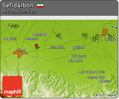 Physical 3D Map of Sefīdārbon